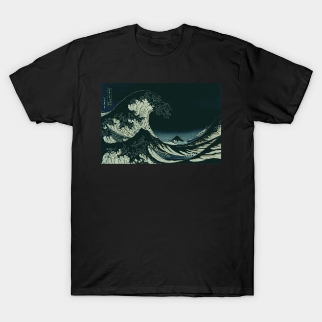 Hokusai Great Wave off Kanagawa at Night T-Shirt by Christine aka stine1